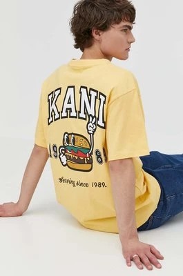 Zdjęcie produktu Karl Kani t-shirt bawełniany męski kolor żółty z nadrukiem
