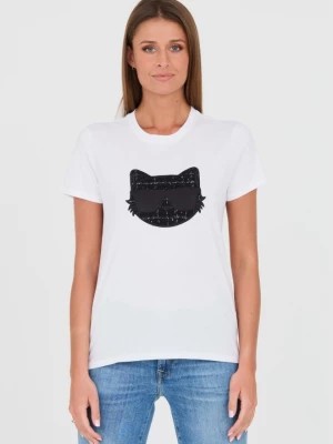 Zdjęcie produktu KARL LAGERFELD Biały t-shirt Boucle Choupette