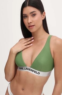 Zdjęcie produktu Karl Lagerfeld biustonosz kolor zielony miękka miseczka