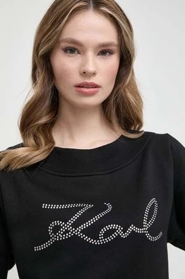Zdjęcie produktu Karl Lagerfeld bluza damska kolor czarny z aplikacją