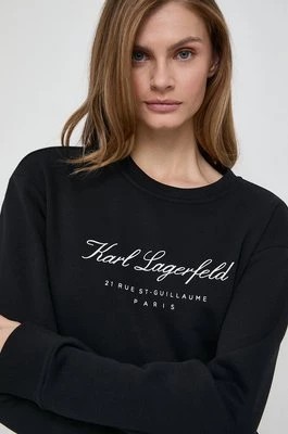 Zdjęcie produktu Karl Lagerfeld bluza damska kolor czarny z nadrukiem