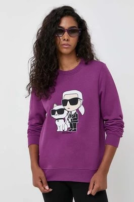 Zdjęcie produktu Karl Lagerfeld bluza damska kolor fioletowy