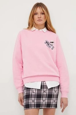 Zdjęcie produktu Karl Lagerfeld bluza damska kolor różowy z aplikacją
