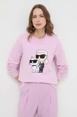 Zdjęcie produktu Karl Lagerfeld bluza damska kolor różowy z aplikacją