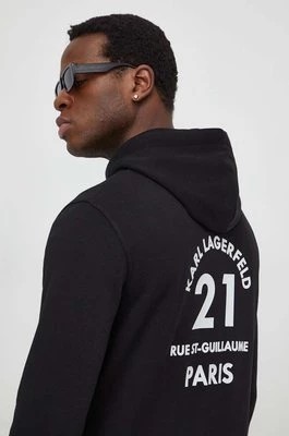 Zdjęcie produktu Karl Lagerfeld bluza męska kolor czarny z kapturem z aplikacją