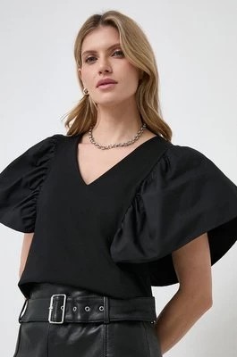 Zdjęcie produktu Karl Lagerfeld bluzka bawełniana kolor czarny gładka