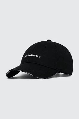 Zdjęcie produktu Karl Lagerfeld czapka z daszkiem bawełniana kolor czarny