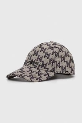 Zdjęcie produktu Karl Lagerfeld czapka z daszkiem kolor beżowy wzorzysta
