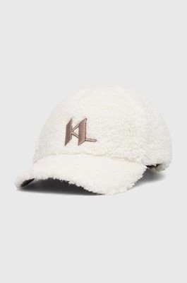 Zdjęcie produktu Karl Lagerfeld czapka z daszkiem kolor biały z aplikacją