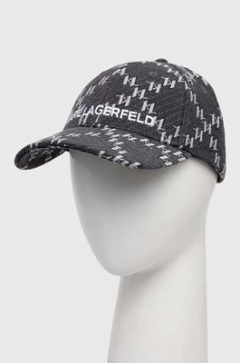 Zdjęcie produktu Karl Lagerfeld czapka z daszkiem kolor czarny wzorzysta
