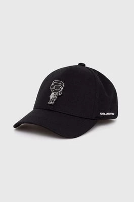 Zdjęcie produktu Karl Lagerfeld czapka z daszkiem kolor czarny z aplikacją 542118.805611