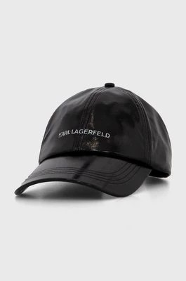 Zdjęcie produktu Karl Lagerfeld czapka z daszkiem kolor czarny z aplikacją