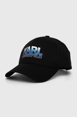 Zdjęcie produktu Karl Lagerfeld czapka z daszkiem kolor czarny z nadrukiem