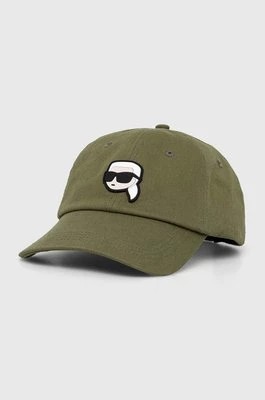 Zdjęcie produktu Karl Lagerfeld czapka z daszkiem kolor zielony z aplikacją