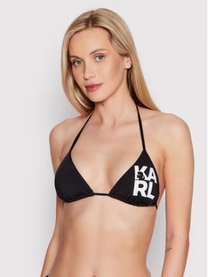 Zdjęcie produktu KARL LAGERFELD Góra od bikini Printed Logo KL22WTP01 Czarny