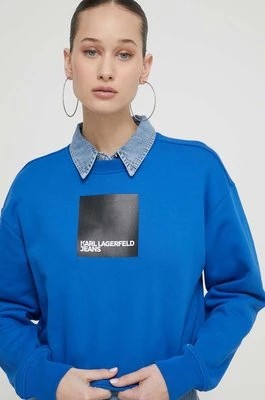 Zdjęcie produktu Karl Lagerfeld Jeans bluza damska kolor granatowy z nadrukiem