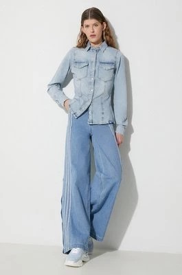 Zdjęcie produktu Karl Lagerfeld Jeans koszula jeansowa damska kolor niebieski slim z kołnierzykiem klasycznym