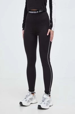 Zdjęcie produktu Karl Lagerfeld Jeans legginsy damskie kolor czarny z aplikacją