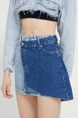 Zdjęcie produktu Karl Lagerfeld Jeans spódnica jeansowa kolor niebieski mini rozkloszowana