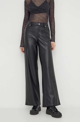 Zdjęcie produktu Karl Lagerfeld Jeans spodnie damskie kolor czarny szerokie medium waist