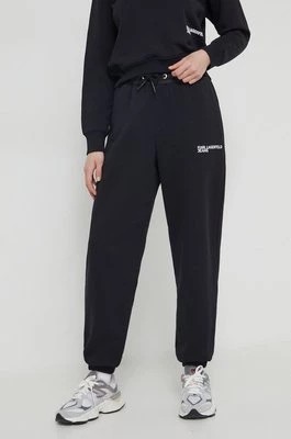 Zdjęcie produktu Karl Lagerfeld Jeans spodnie dresowe kolor czarny z aplikacją