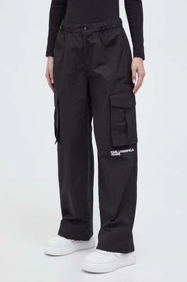 Zdjęcie produktu Karl Lagerfeld Jeans spodnie dresowe kolor czarny z nadrukiem