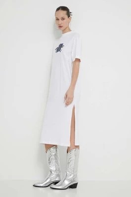 Zdjęcie produktu Karl Lagerfeld Jeans sukienka bawełniana kolor biały mini prosta