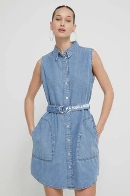 Zdjęcie produktu Karl Lagerfeld Jeans sukienka jeansowa kolor niebieski mini prosta