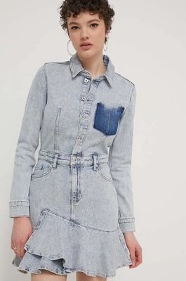 Zdjęcie produktu Karl Lagerfeld Jeans sukienka jeansowa kolor niebieski mini rozkloszowana