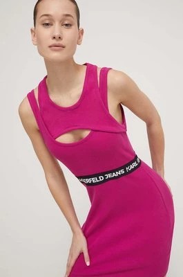 Zdjęcie produktu Karl Lagerfeld Jeans sukienka kolor różowy mini dopasowana