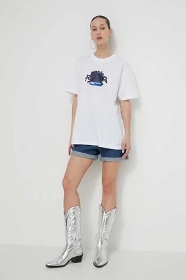 Zdjęcie produktu Karl Lagerfeld Jeans t-shirt bawełniany damski kolor biały