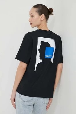 Zdjęcie produktu Karl Lagerfeld Jeans t-shirt bawełniany damski kolor czarny