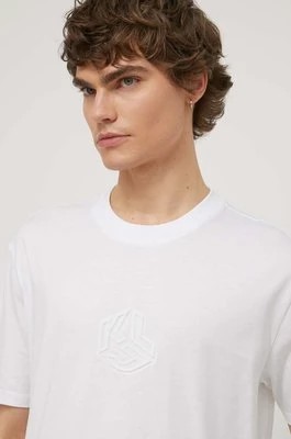 Zdjęcie produktu Karl Lagerfeld Jeans t-shirt bawełniany męski kolor biały z aplikacją