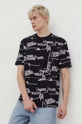 Zdjęcie produktu Karl Lagerfeld Jeans t-shirt bawełniany męski kolor czarny wzorzysty