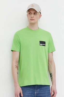 Zdjęcie produktu Karl Lagerfeld Jeans t-shirt bawełniany męski kolor zielony z nadrukiem