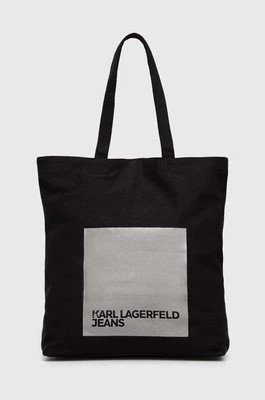 Zdjęcie produktu Karl Lagerfeld Jeans torebka bawełniana kolor czarny