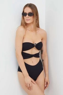 Zdjęcie produktu Karl Lagerfeld jednoczęściowy strój kąpielowy kolor czarny usztywniona miseczka