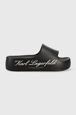 Zdjęcie produktu Karl Lagerfeld klapki KOBO II damskie kolor czarny na platformie KL86000
