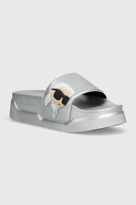 Zdjęcie produktu Karl Lagerfeld klapki KONDOMINIUM damskie kolor srebrny na platformie KL88808N