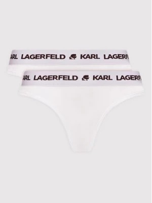 Zdjęcie produktu KARL LAGERFELD Komplet 2 par stringów Logo Set 211W2126 Biały