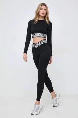 Zdjęcie produktu Karl Lagerfeld legginsy damskie kolor czarny gładkie