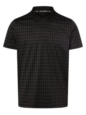Zdjęcie produktu KARL LAGERFELD Męska koszulka polo Mężczyźni Bawełna czarny wzorzysty,