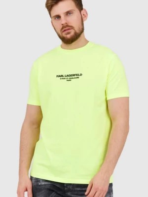 Zdjęcie produktu KARL LAGERFELD Neonowy t-shirt męski z wypukłym logo