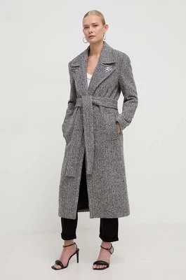 Zdjęcie produktu Karl Lagerfeld płaszcz wełniany kolor czarny przejściowy