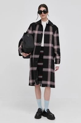 Zdjęcie produktu Karl Lagerfeld płaszcz z wełną 220W1582 kolor czarny przejściowy
