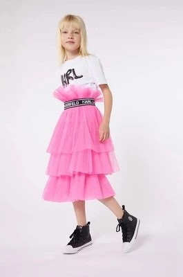 Zdjęcie produktu Karl Lagerfeld spódnica dziecięca kolor różowy mini rozkloszowana