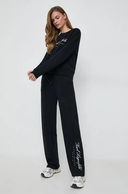 Zdjęcie produktu Karl Lagerfeld spodnie dresowe kolor czarny z nadrukiem