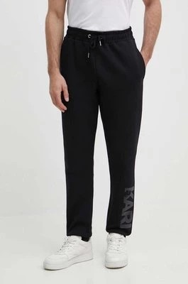 Zdjęcie produktu Karl Lagerfeld spodnie dresowe kolor czarny z nadrukiem