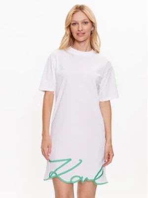 Zdjęcie produktu KARL LAGERFELD Sukienka codzienna Signature 231W1357 Biały Relaxed Fit