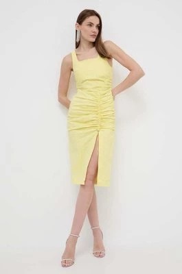 Zdjęcie produktu Karl Lagerfeld sukienka jeansowa kolor żółty mini dopasowana